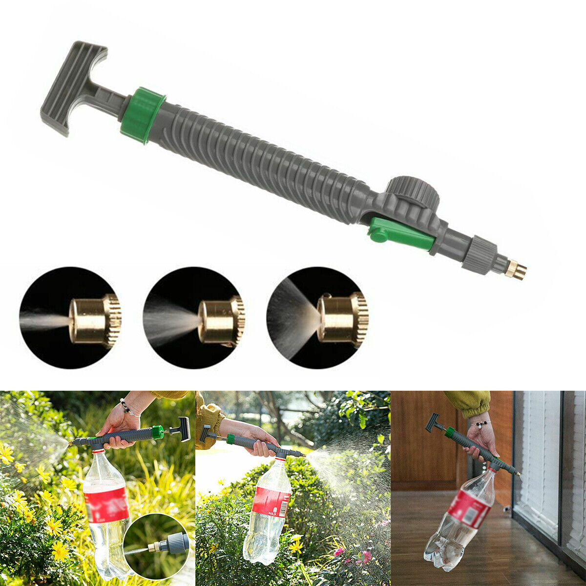 High Pressure Air Pump Sprayer Drink Bottle Spray Head Nozzle Manual Garden