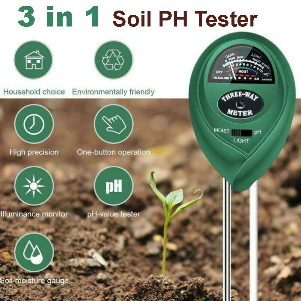 3 in 1 Soil PH Tester Water Moisture Test Meter Kit For Garden