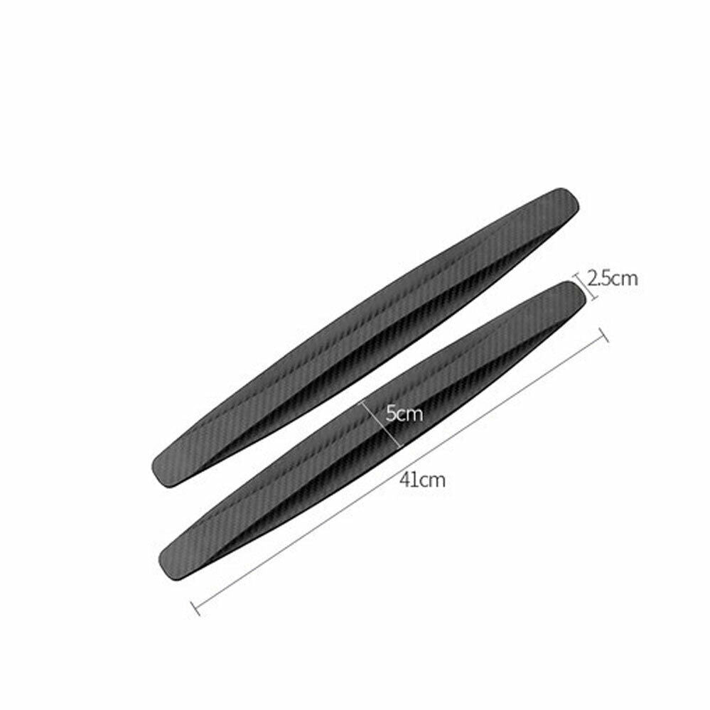 2pcs Car Carbon Fiber Anti-rub Unique Black Strip Bumper Corner Protector Guard