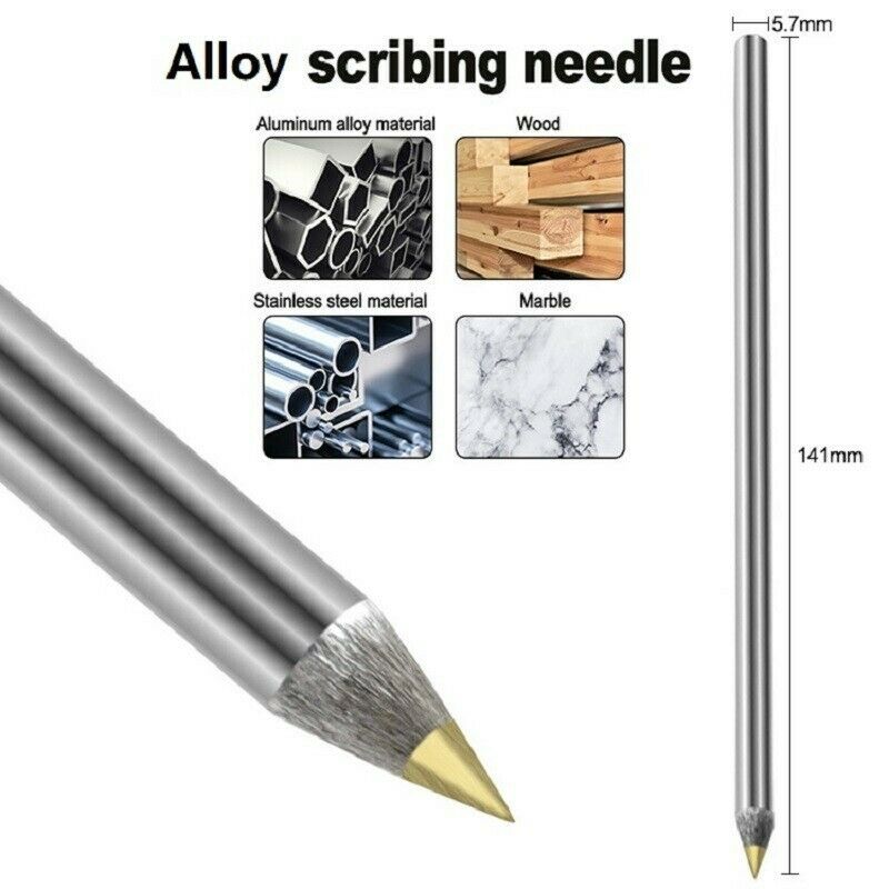 2pcs Alloy Marking Pen Needle Single-Point Pen Type Silver Construction Marking Tools