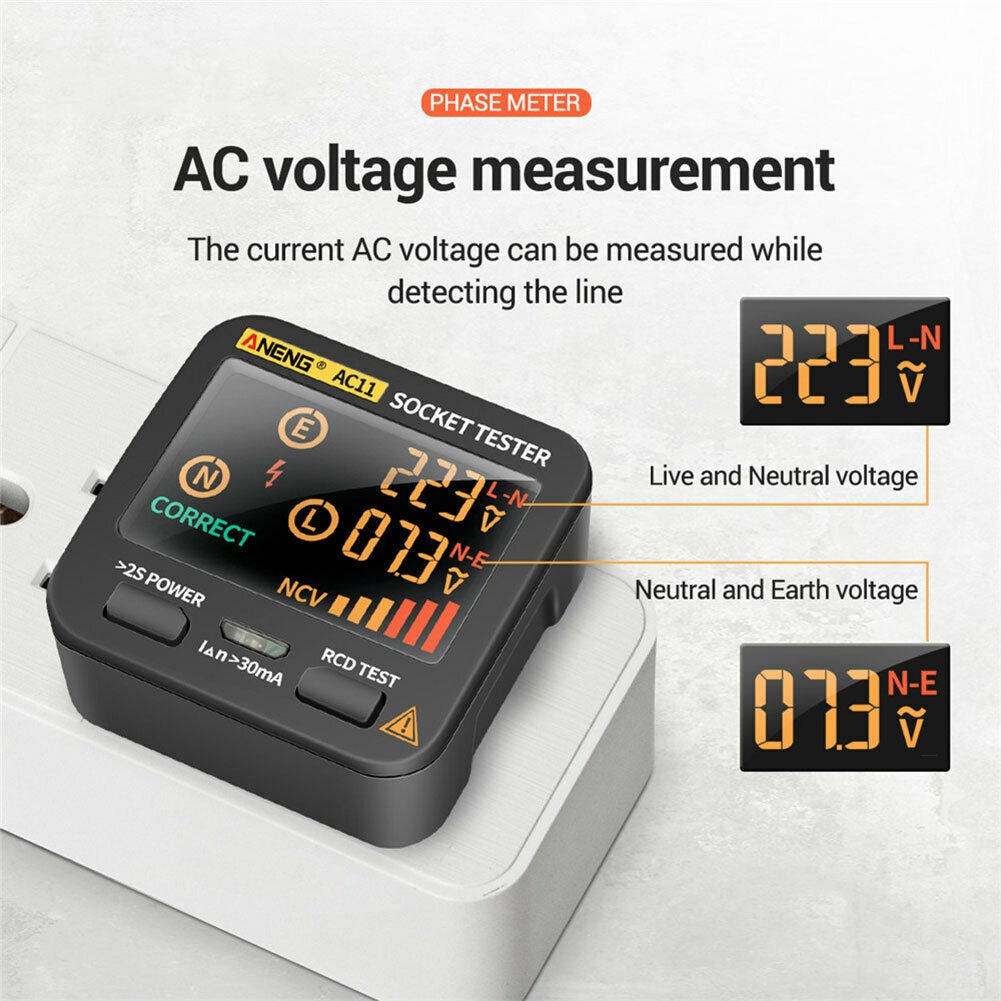 Digital Smart Socket Tester Voltage Test Socket Detector AU Plug