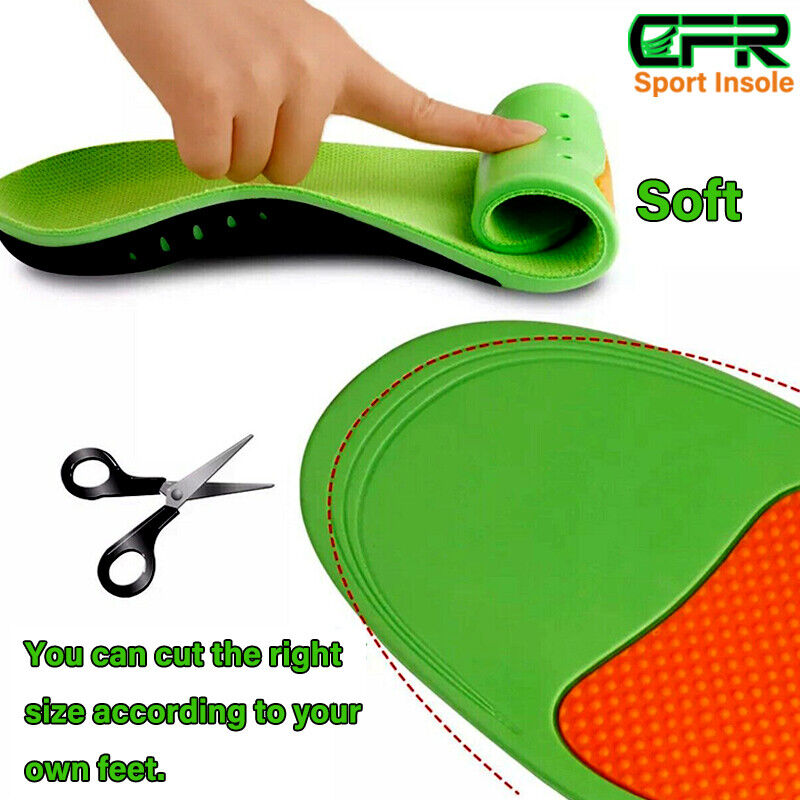 A Pair Orthotic Insoles Arch Support Flat Foot High Plantar Feet Fasciitis Pad Insert