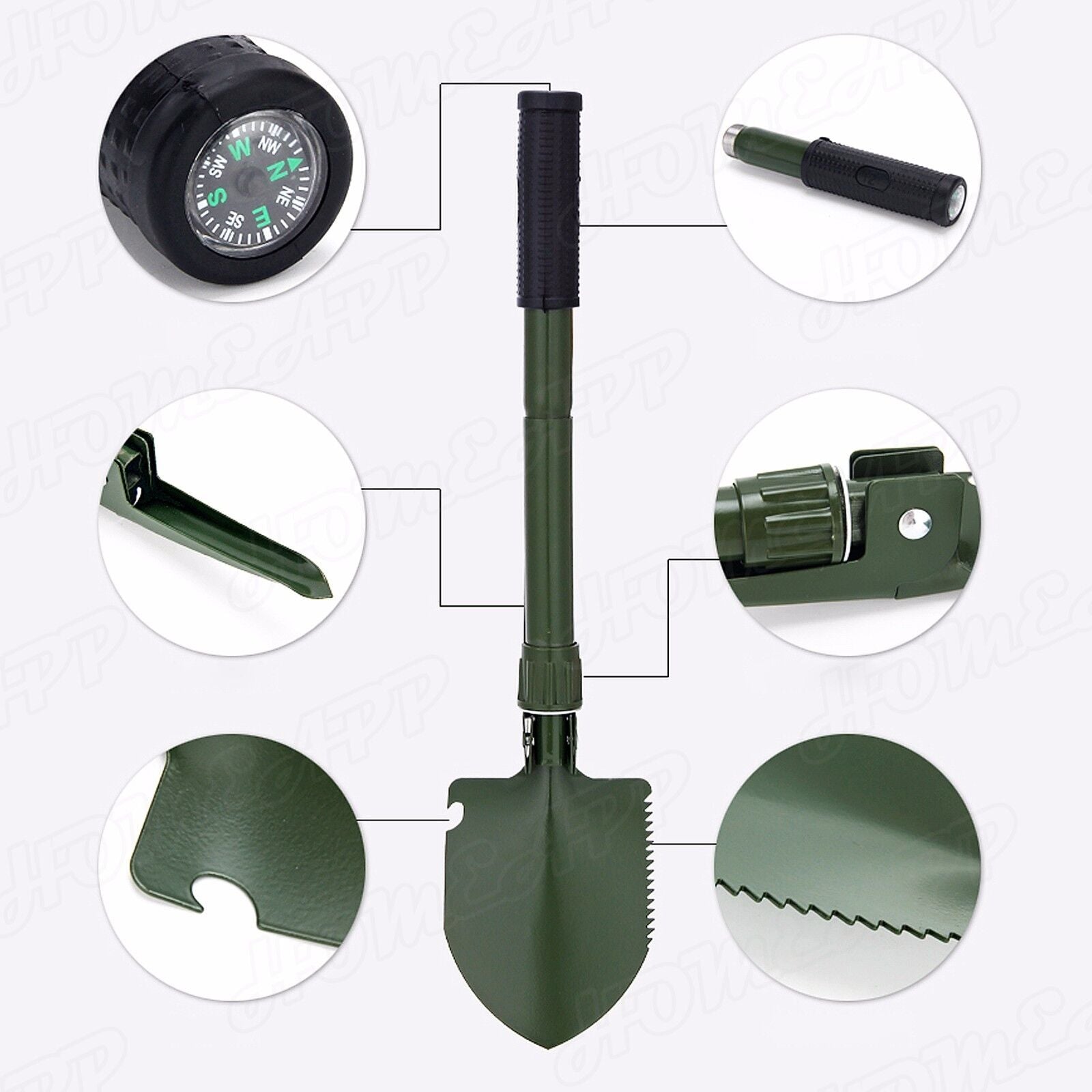 Multi-Tools Survival Folding Shovel Outdoor Garden Camping Hiking Spade Foldable