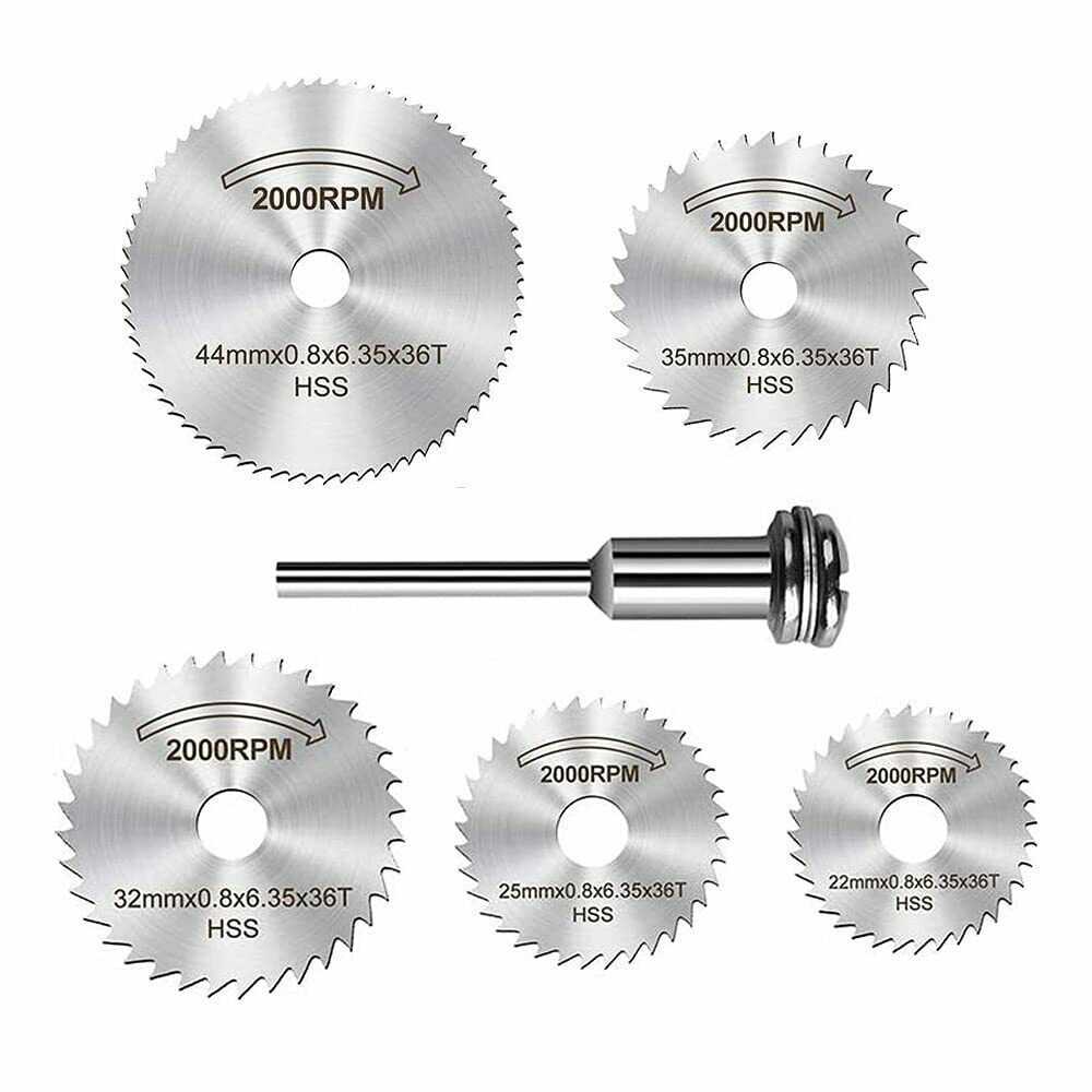 6pcs HSS Saw Disc Blades Set Cutting Wood Aluminum