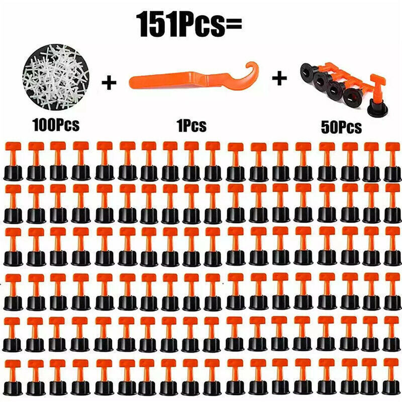 151PCS Tile Leveling Leveler System Kits Tile Spacer Floor Tool Construction