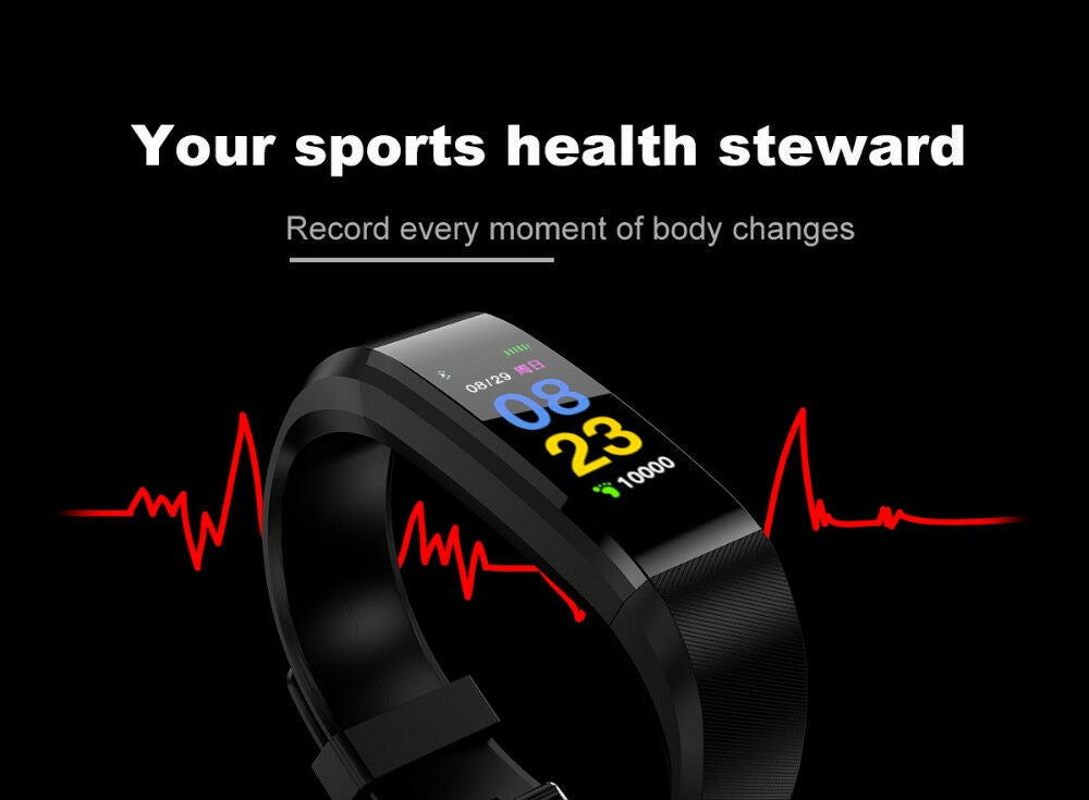 Heart Rate Sleep Monitor Bluetooth Smart Bracelet