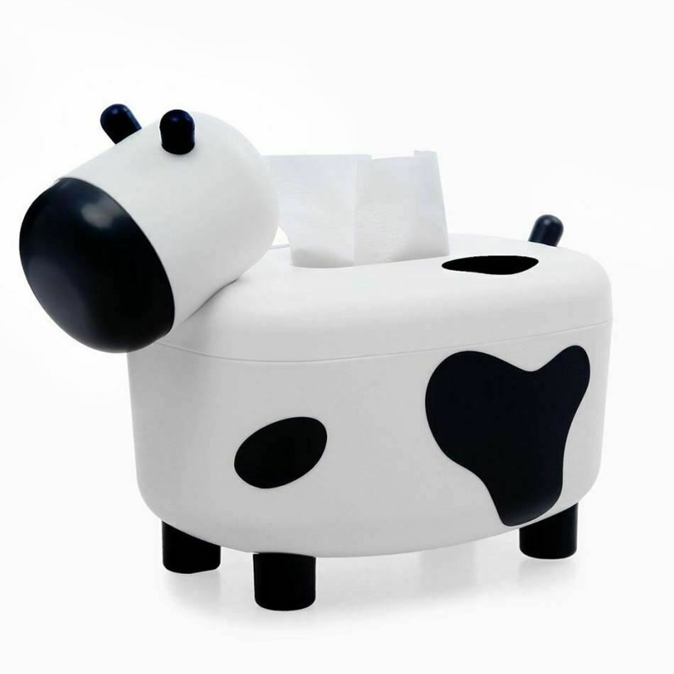 Cute Cow Tissue Box Holder & Toothpick Container