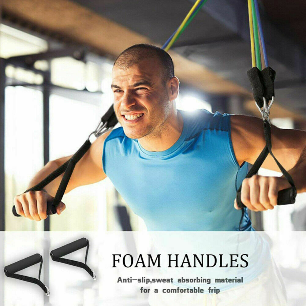 11PCS Latex Elastic Yoga Strap Resistance Bands