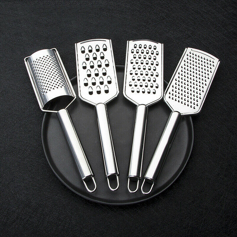 4pcs Stainless Steel Kitchen Grater Handheld Slicer Cheese Fruit Vegetable Zester