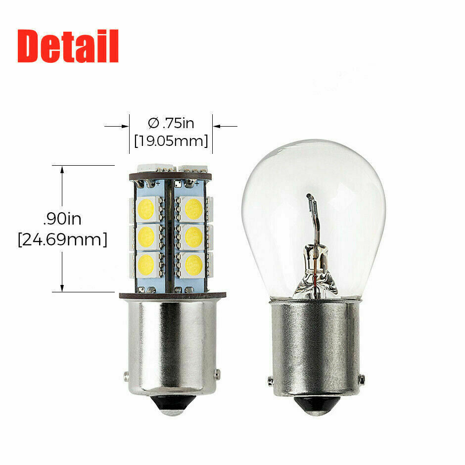 4pcs 12V 1156 BA15S 18 LED Car White Light Bulb