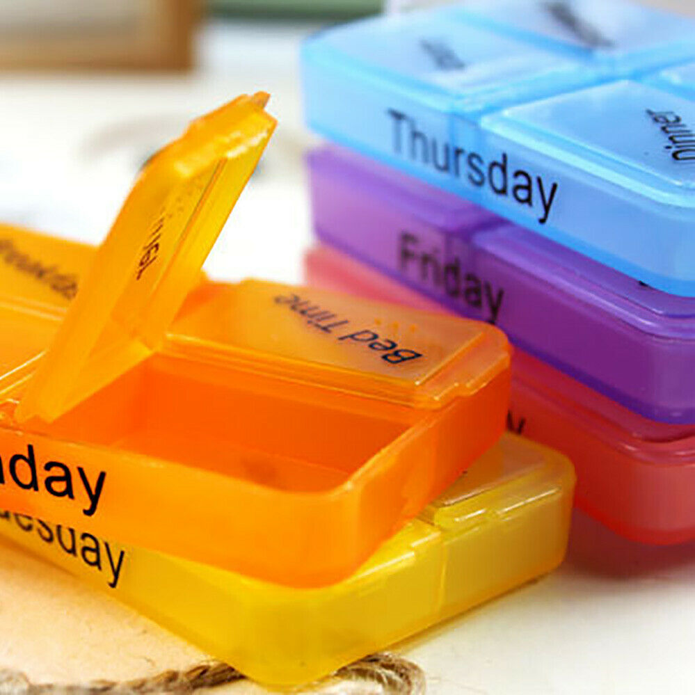 7 Day Pill Box Weekly Medicine Storage Tablet Container Case Organizer Dispenser