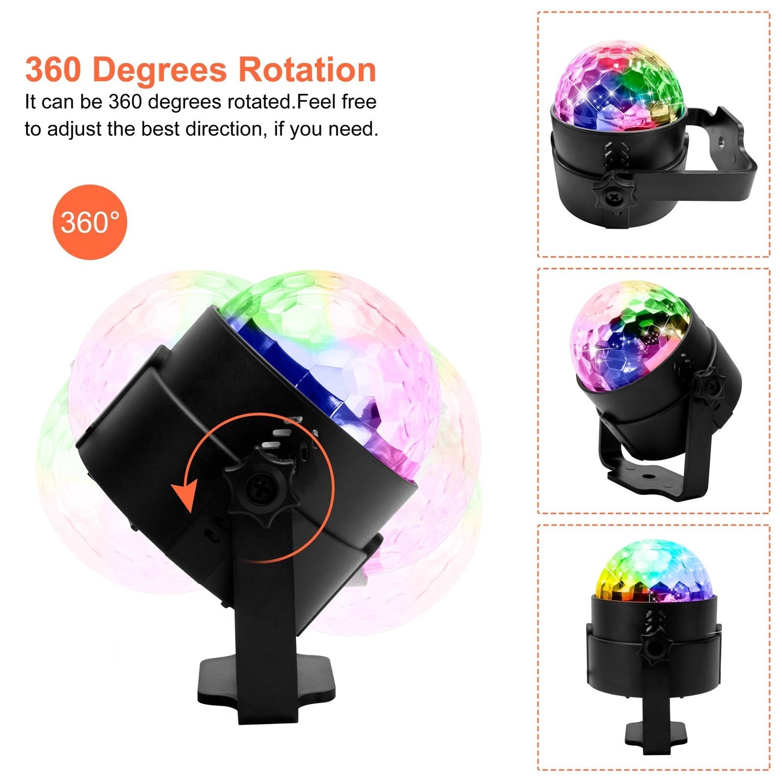 Party Lights Disco Ball Light Premium LED RGB Stage Lighting Strobe Effect Lamp