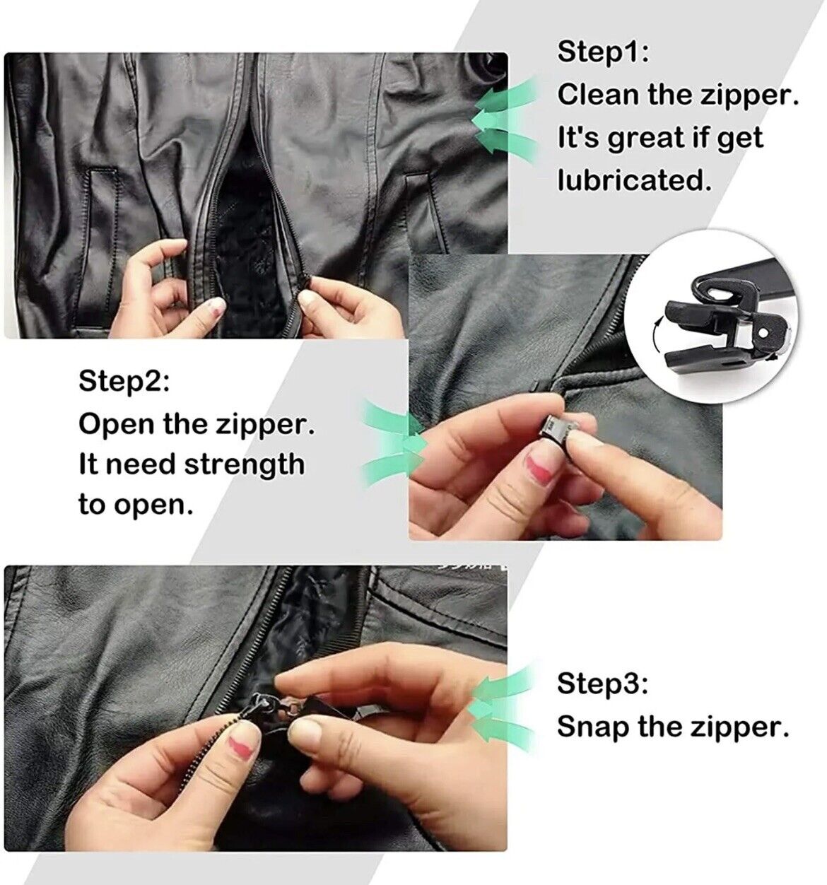 6PCS Fix A Zipper Zip Slider Puller Rescue Instant Repair Replacement Durable