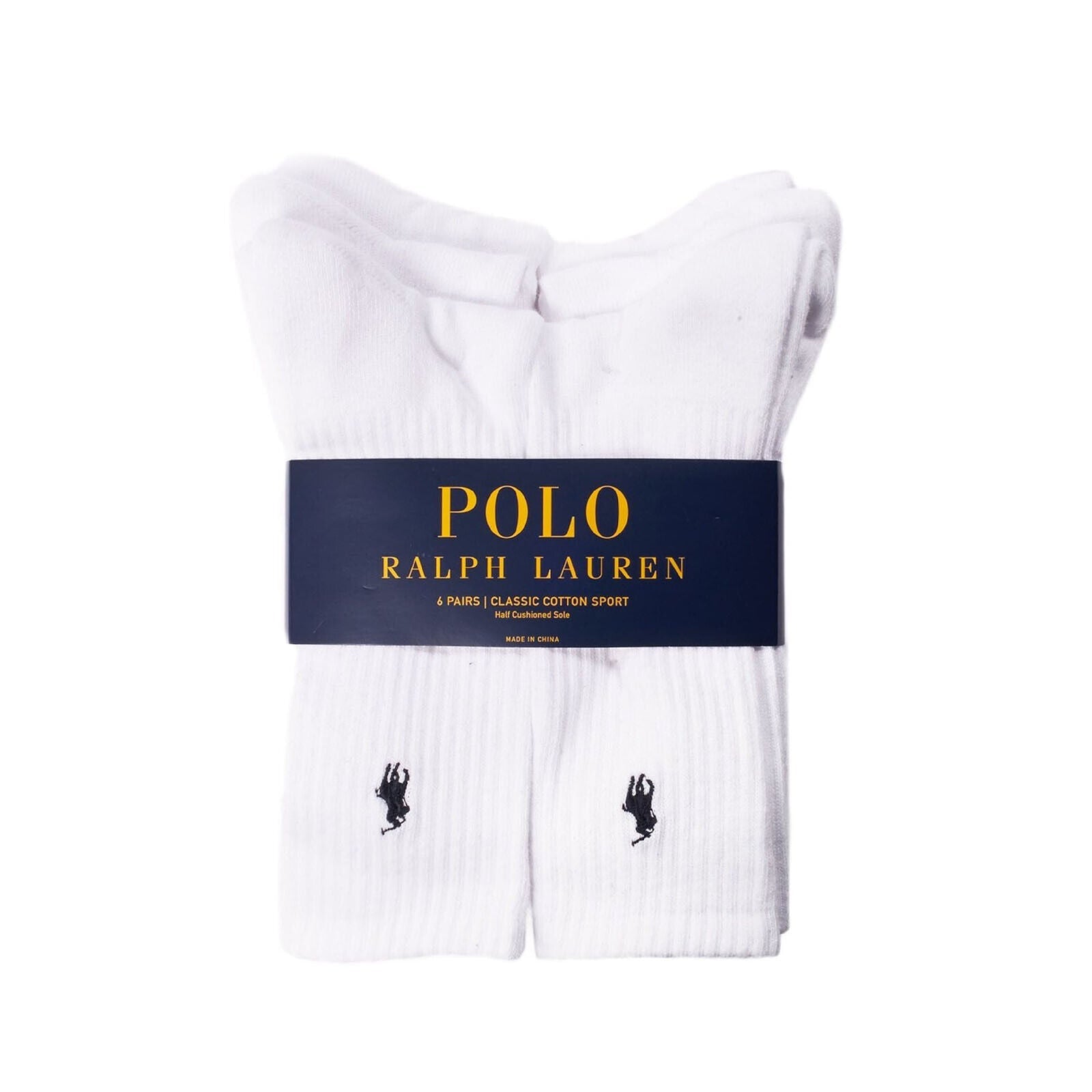 6 packs Polo Ralph Lauren Men's Women's Sports Cotton Crew Socks