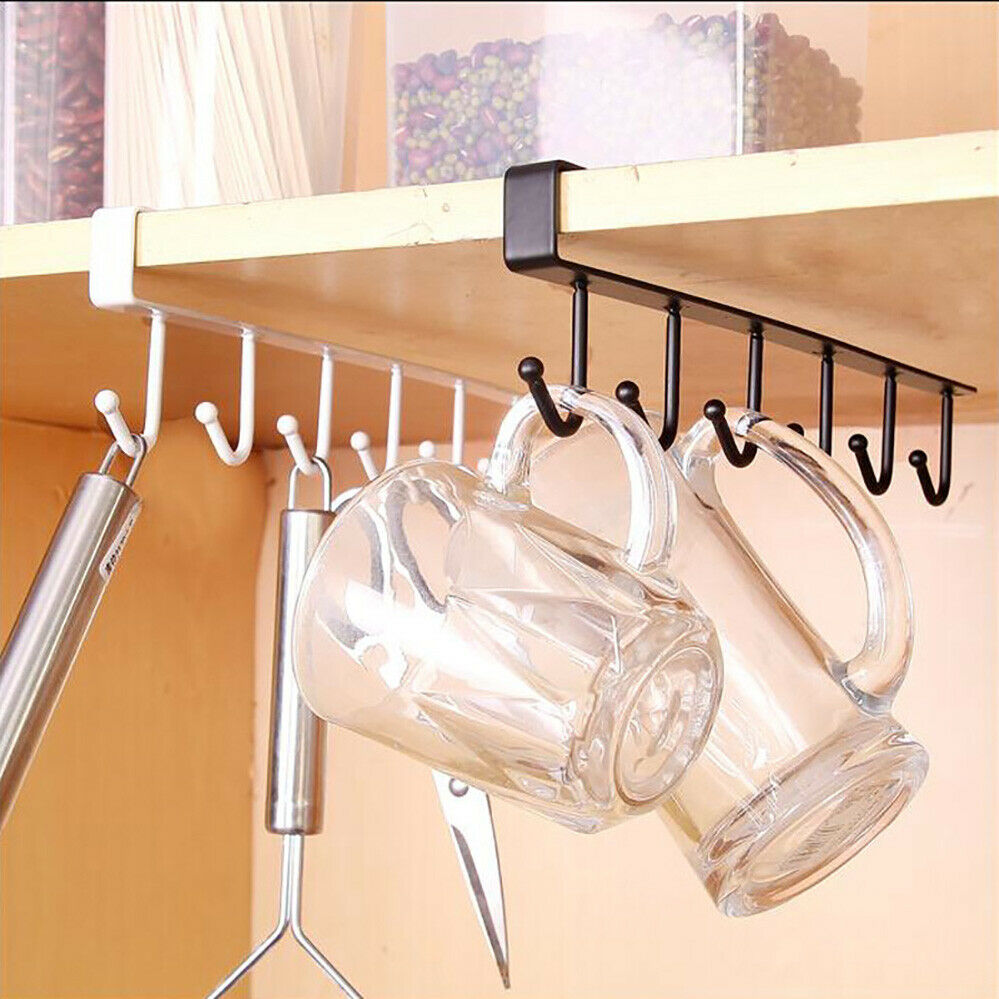 Iron 6 Hooks Wardrobe Cabinet Storage Rack