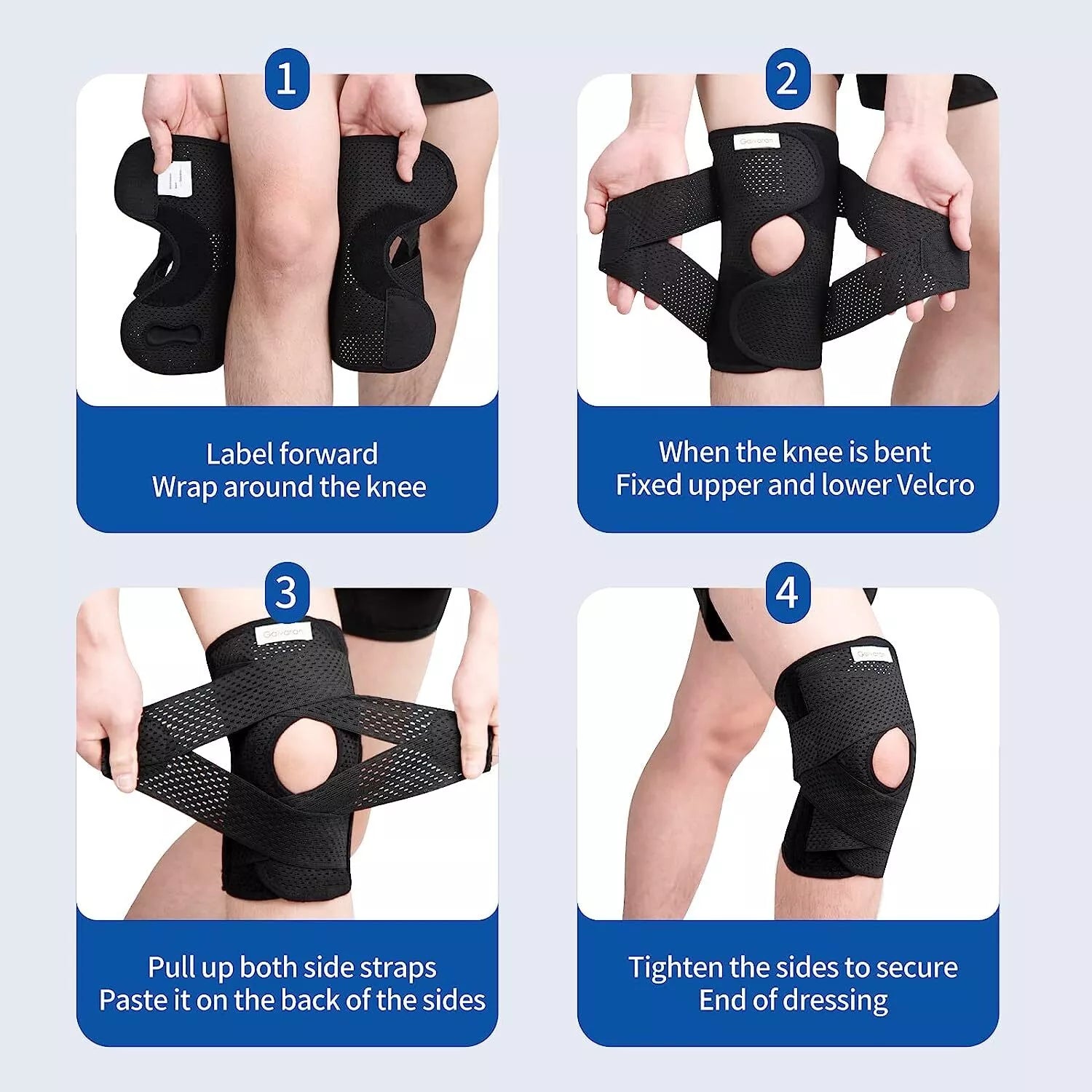 Knee Support Brace Guard Stabilizer Arthritis Wrap Open Sports Adjustable Strap