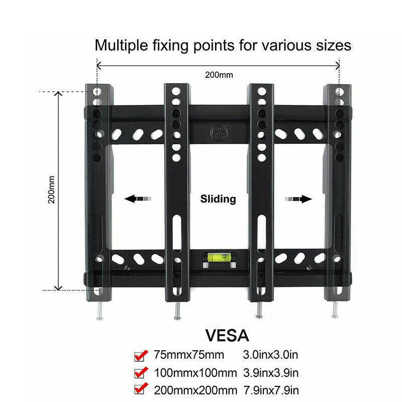 70% OFF-14-42 inch Slim TV Wall Bracket Mount Plasma LCD LED Monitor Flat