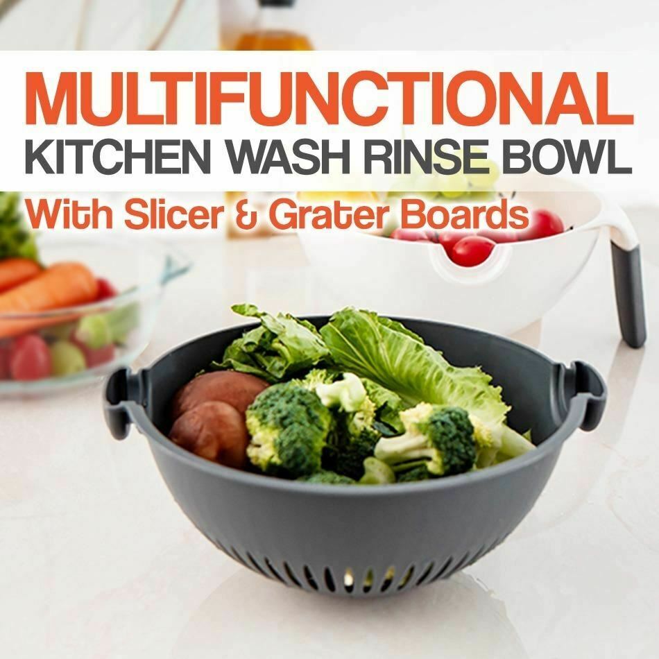 Multifunction Kitchen Wash Rinse Bowl with Slicer & Grater