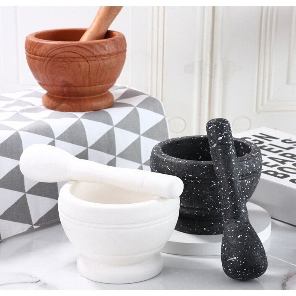 Multi-function Quality Hardwood Garlic Herbs Kitchen Mortar Pestle Grinder