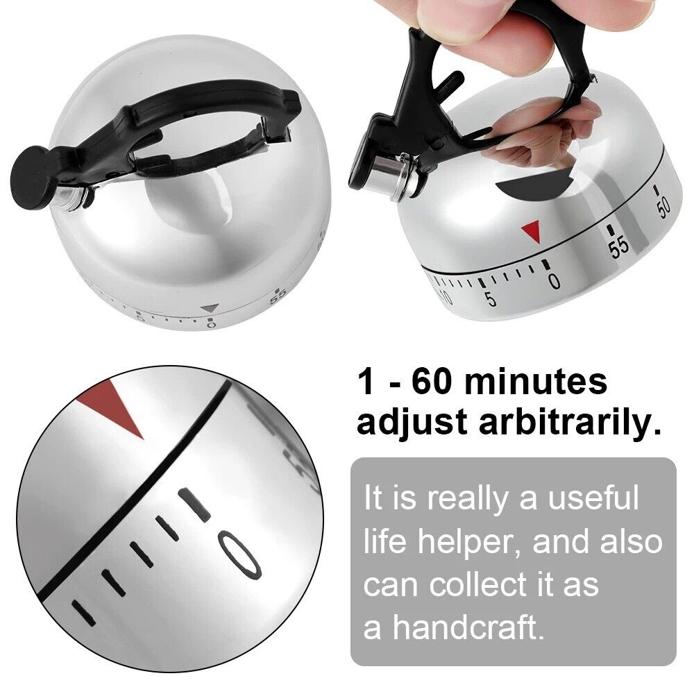 Kettle Shape Mechanical Timer Kitchen Timer Cooking Time Manager Baking