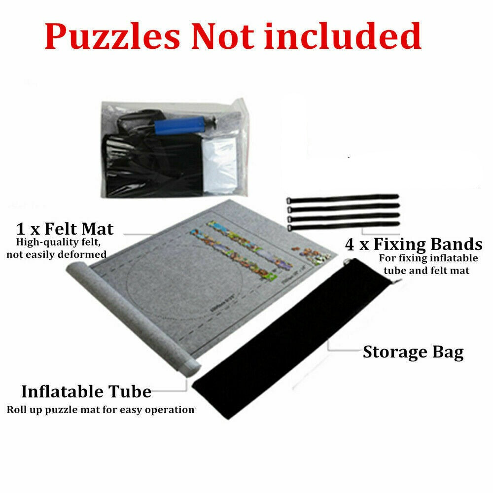 Free shipping-1500 PCS Jigsaw Storage Roll Mat with Inflator Tool