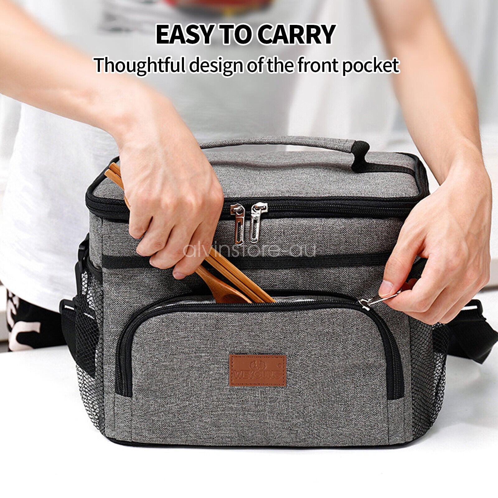 15L Outdoor Portable Lunch Bag Thermal Insulated Food Container Cooler Bag