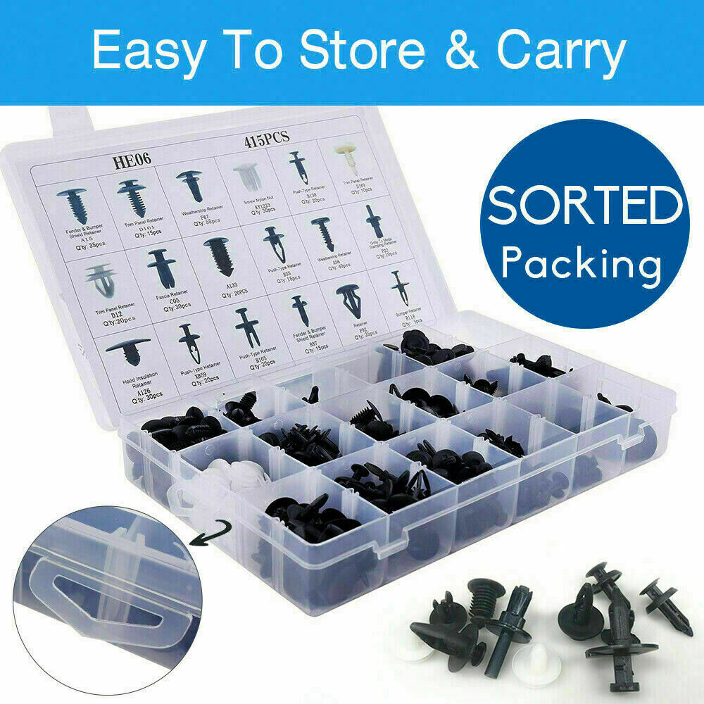 415Pcs Car Plastic Fasteners Trim Clip Rivets