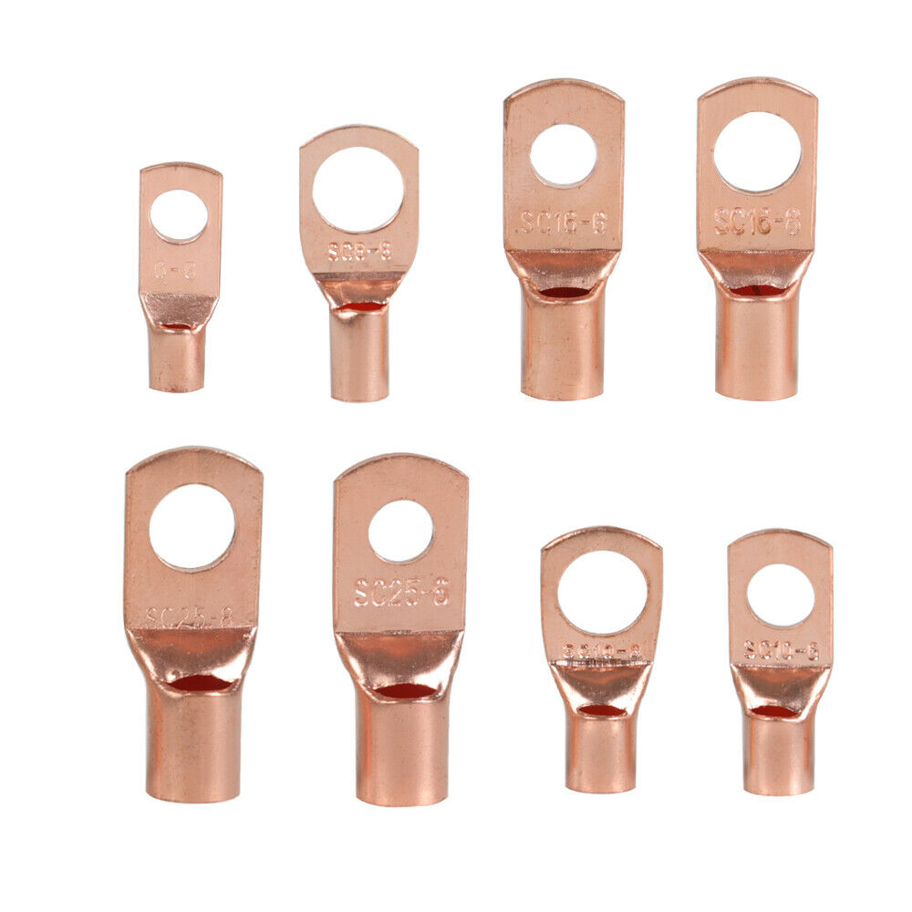 60PCS Assorted Car Auto Copper Ring Lug Terminals Wire Bare Cable Crimp Connectors Kit