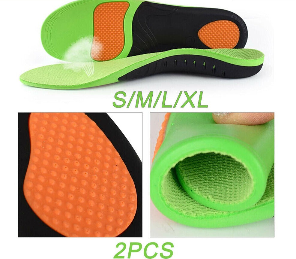 A Pair Orthotic Insoles Arch Support Flat Foot High Plantar Feet Fasciitis Pad Insert