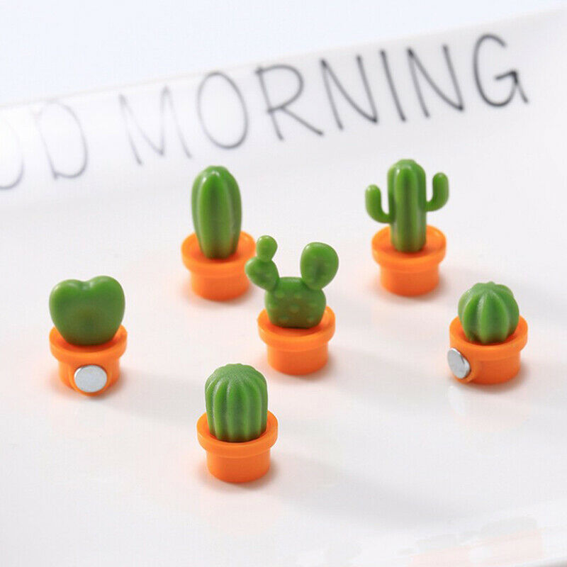 Free shipping- 6pc Cute Cactus Remind Fridge Magnet Refrigerator Sticker Succulent Plant Wall Memo