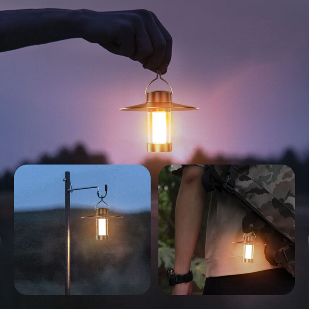 LED Camping Lamp Dimmable with Hook Garden Decor Lamp for Outdoor Equipment