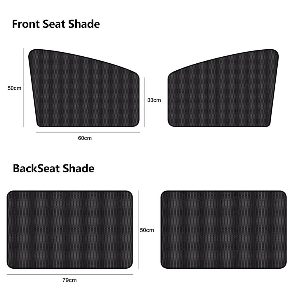 4x Magnetic Car Window Sun Shade UV Protection Front+Rear Side Window Curtain