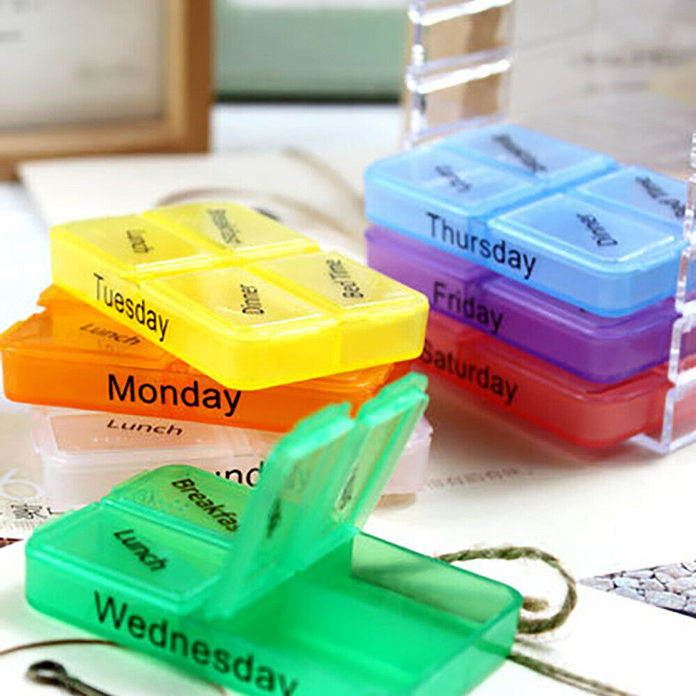 7 Day Pill Box Weekly Medicine Storage Tablet Container Case Organizer Dispenser