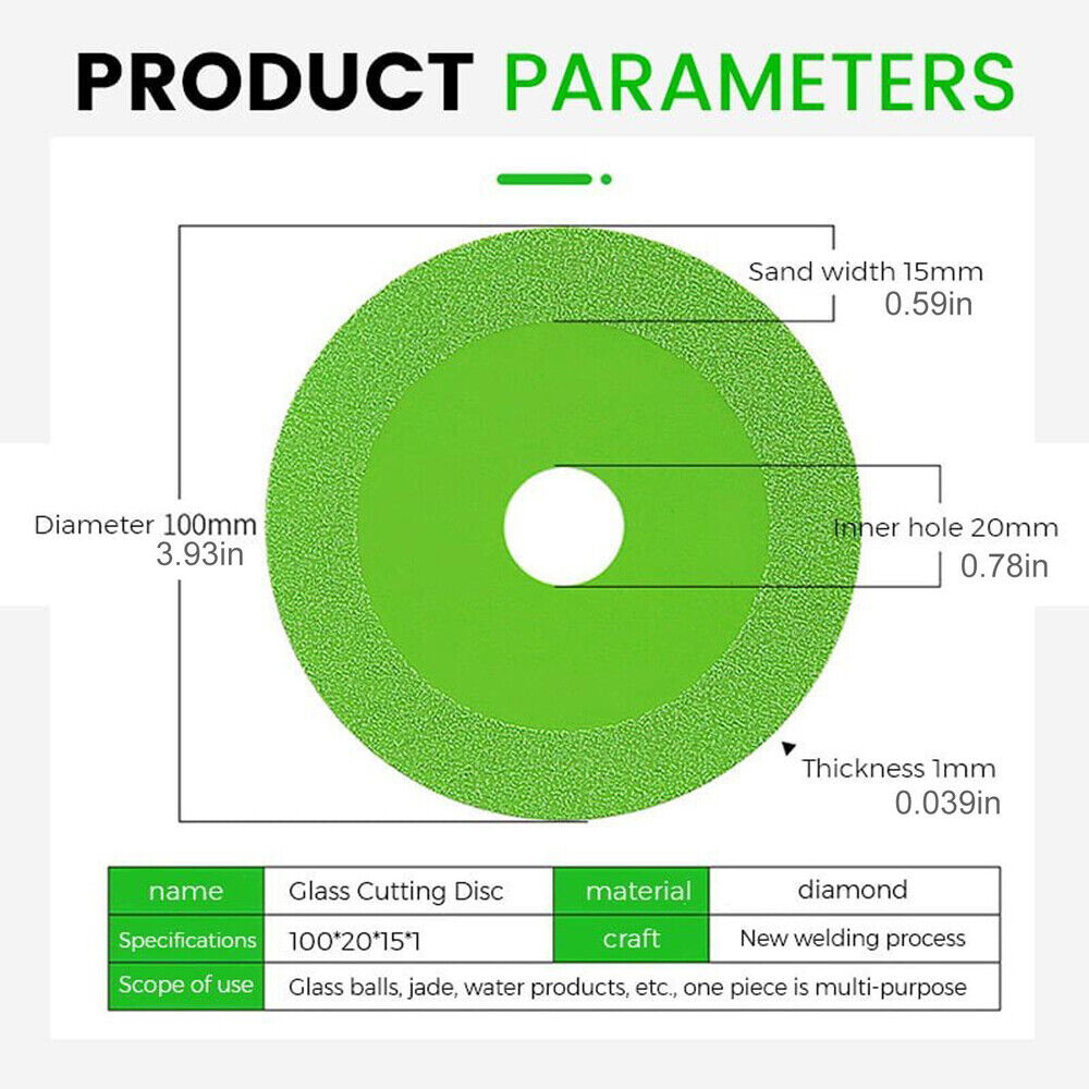 2PC Glass Cutting Disc Thin Saw BladeWheel Glass Ceramic Cutting for Angle Grinder