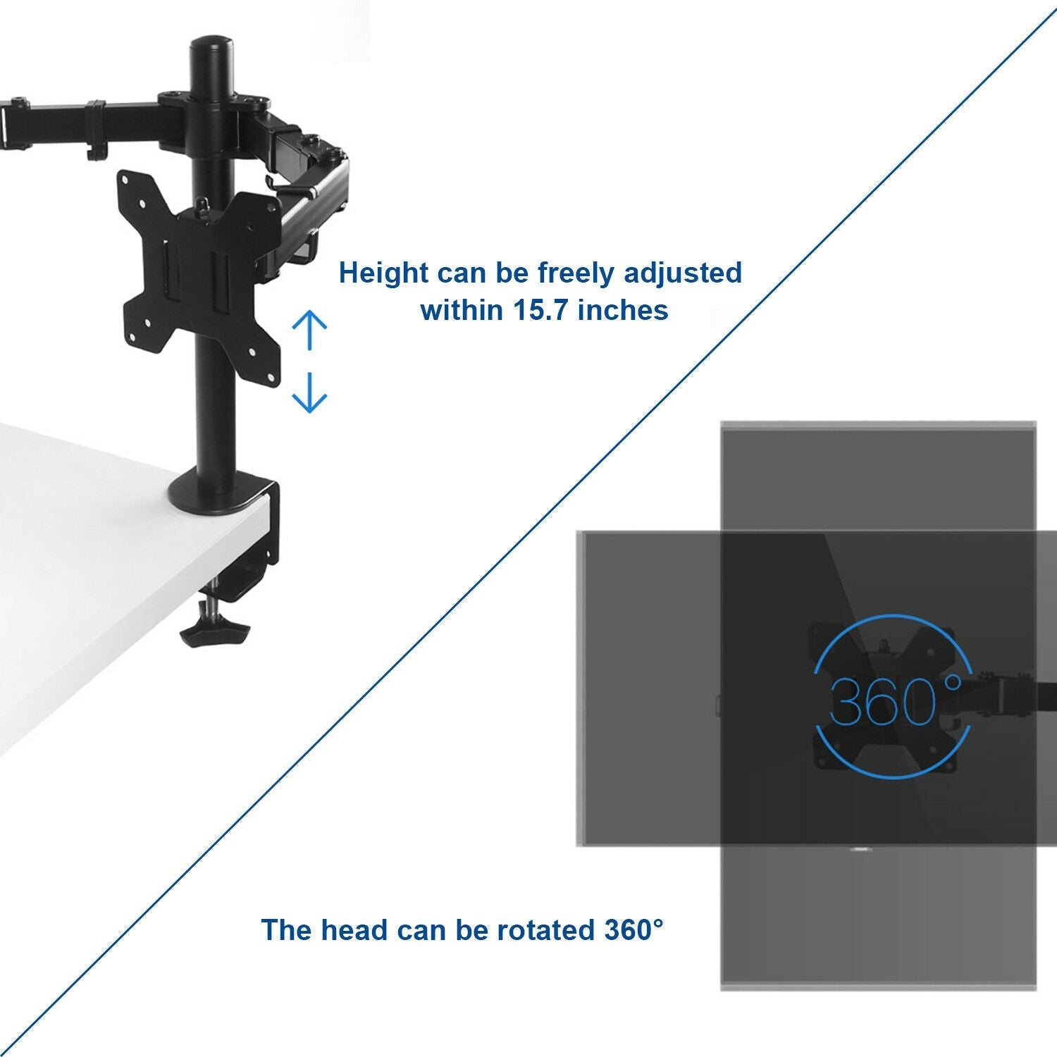 Adjustable 2 Arm Desk Monitor Stand