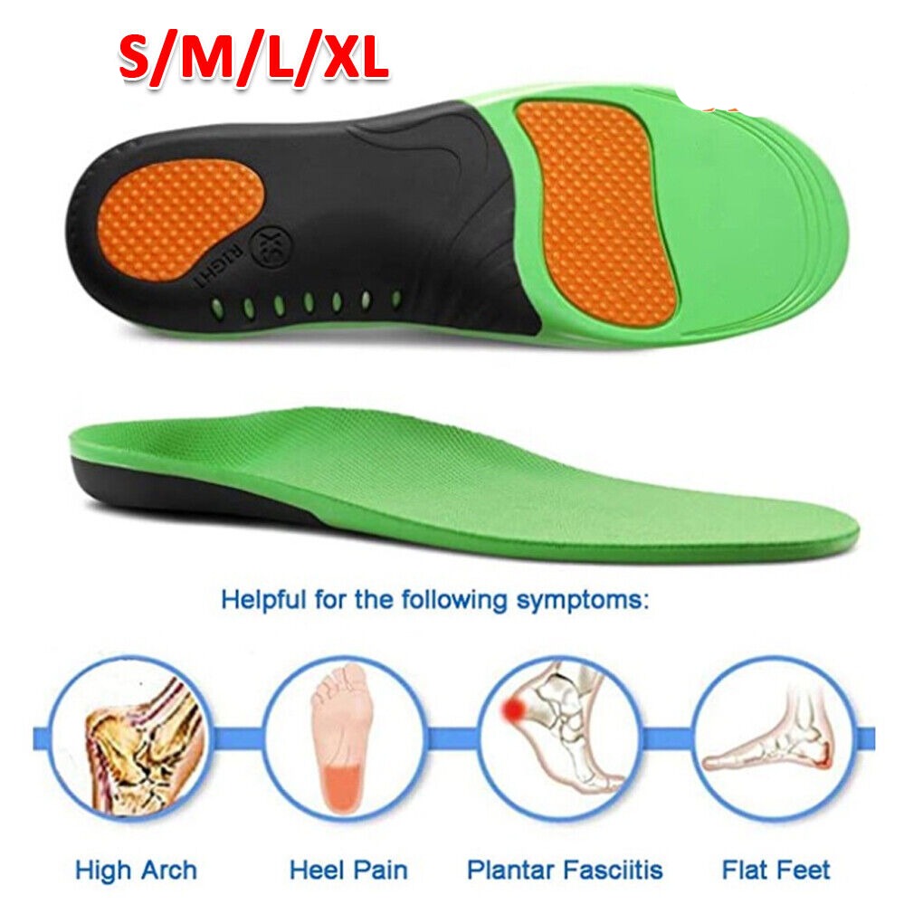 A Pair Orthotic Insoles Arch Support Flat Foot High Plantar Feet Fasciitis Pad Insert