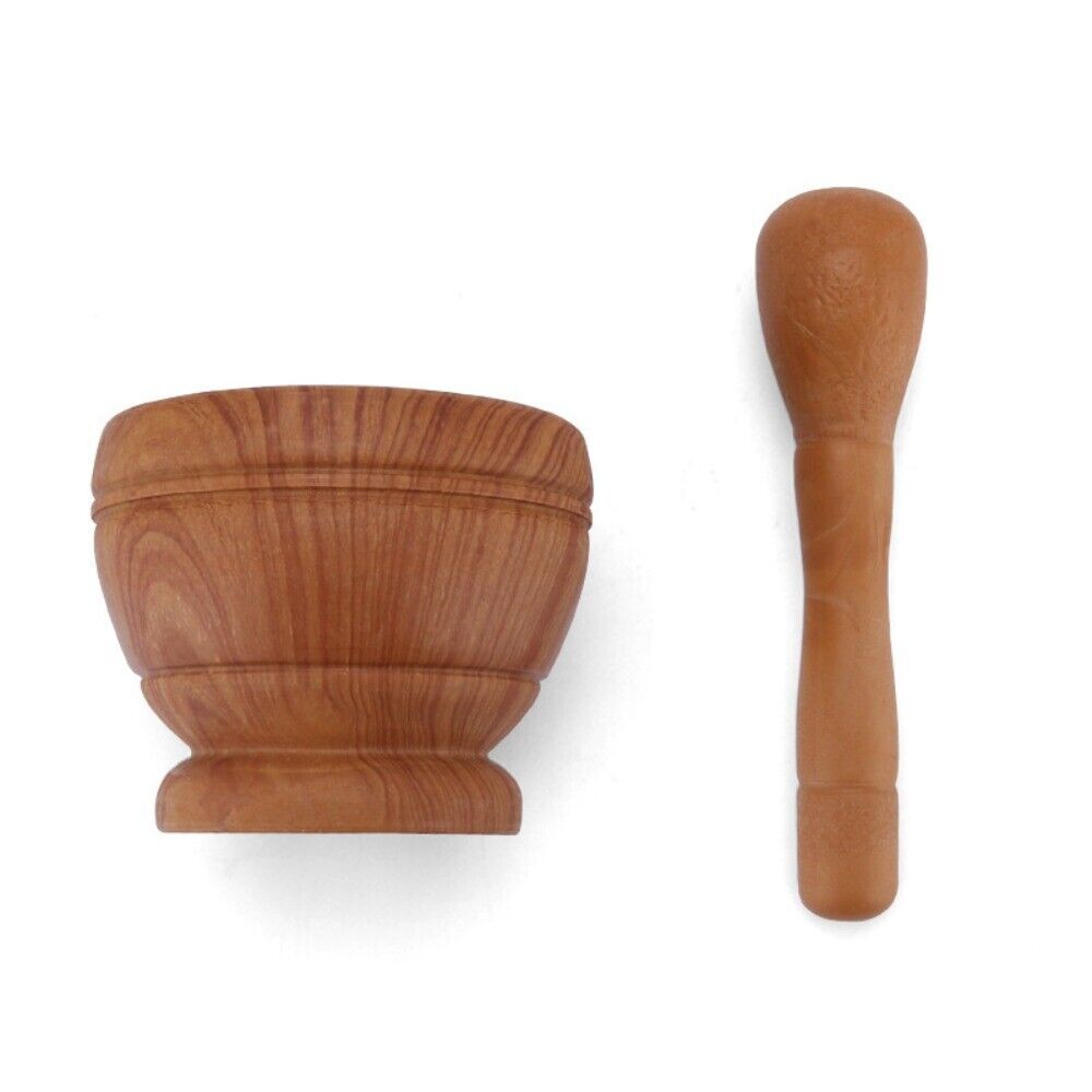 Multi-function Quality Hardwood Garlic Herbs Kitchen Mortar Pestle Grinder