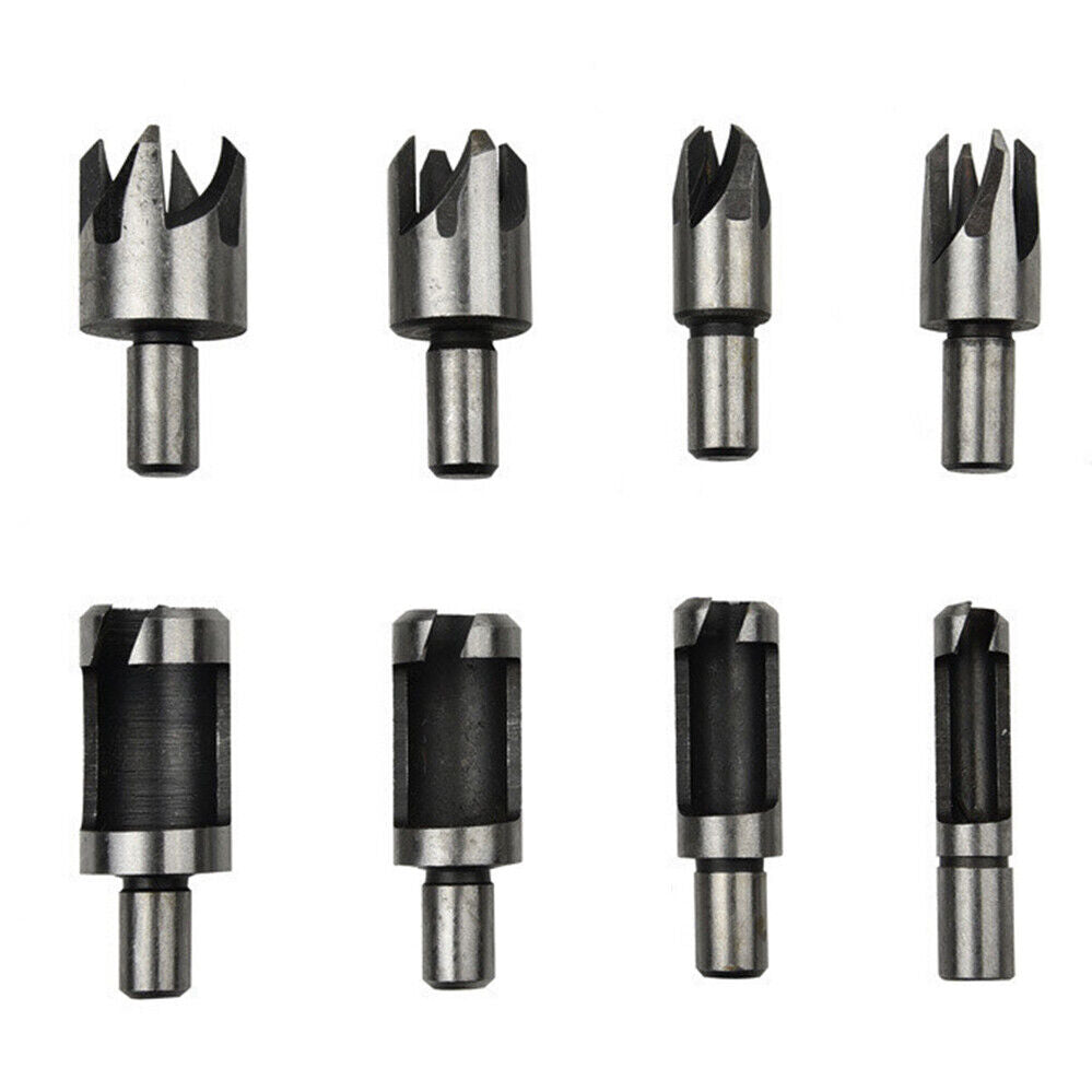 8Pcs Set Dowel Tenon Wood Plug Woodworking Cutting Tool Barrel Type Cutter Drill