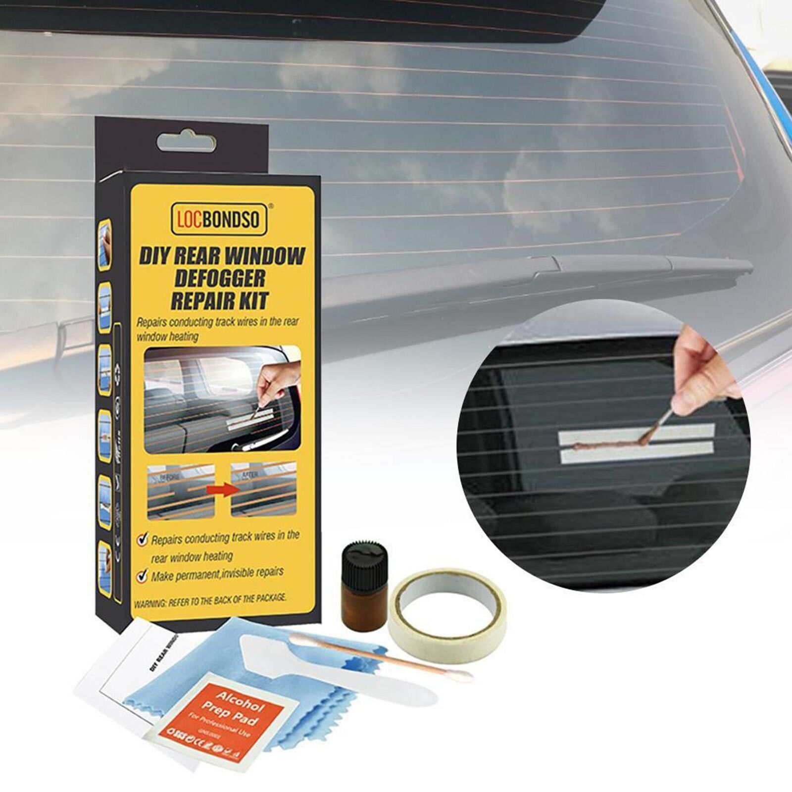 LOCBONDSO Complete Rear Window Defogger/Demister Repair Kit