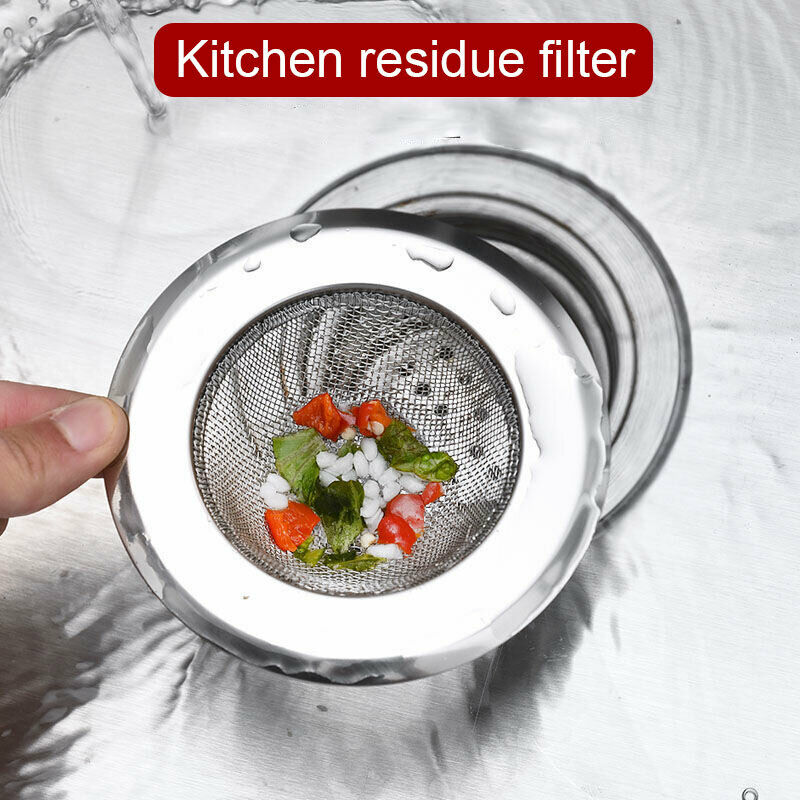 2pc Stainless Steel Kitchen Bathroom Sink Strainer Waste Plug Filter Drain Stopper