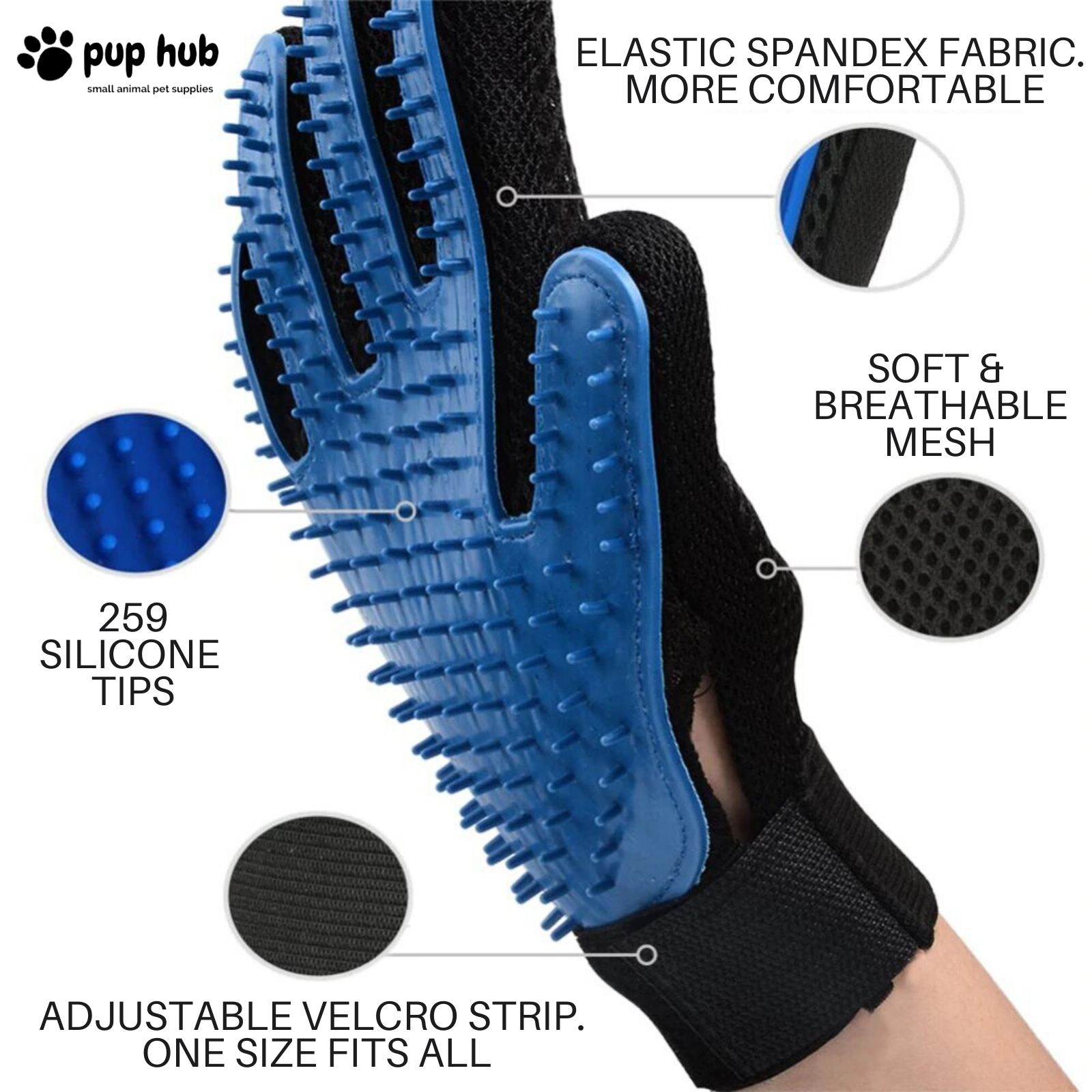 A Pair of Dog Grooming Glove Brush Cleaning Magic For Rabbits Cat Hair Remover