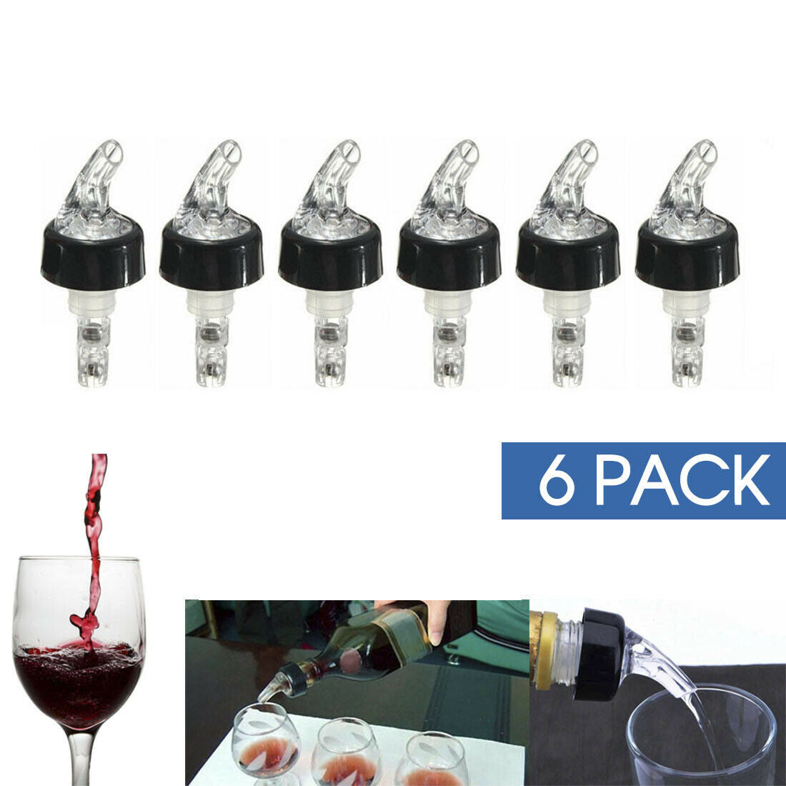 6pc/12pc 30ml Shot Pourer Liquor Bottle Dispenser