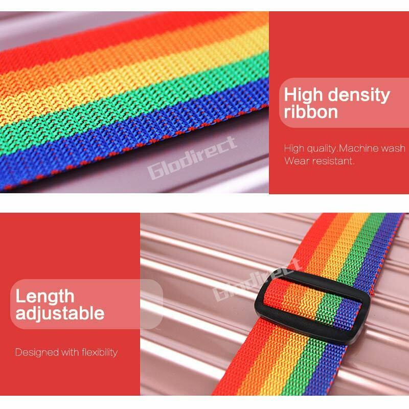 Rainbow Luggage Strap Code Password Travel Suitcase Secure Lock Safe Nylon Packing Belt