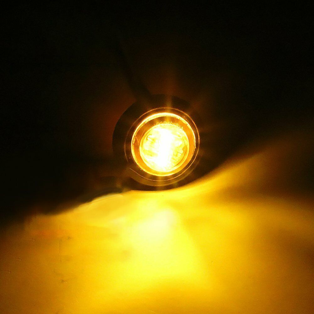 10pcs 24V Marker LIGHTS LED Bullet Amber Red Truck Trailer RV Round Side Lamp