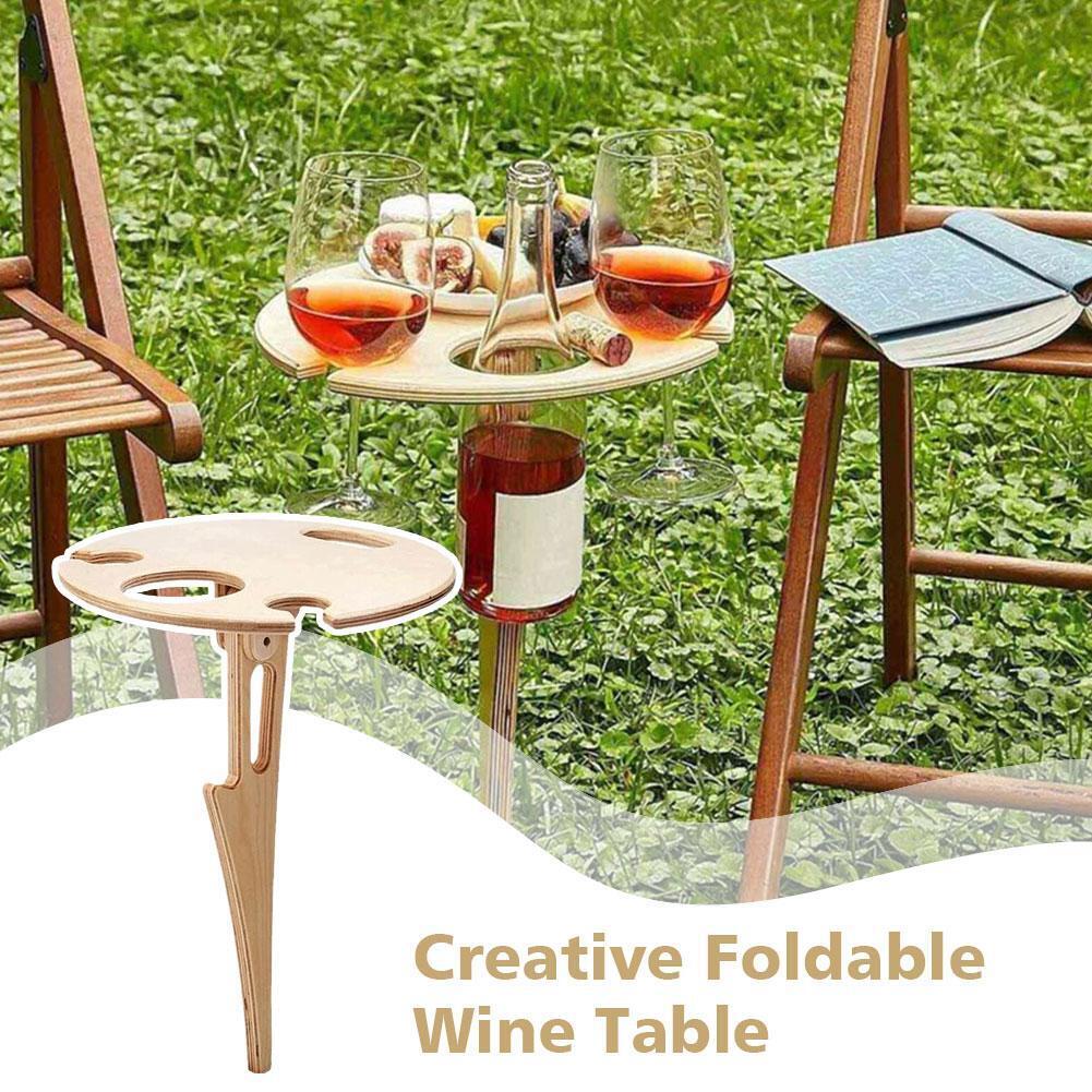 Outdoor Portable Wine Table, Foldable Wine Table Beach Portable Wine Table