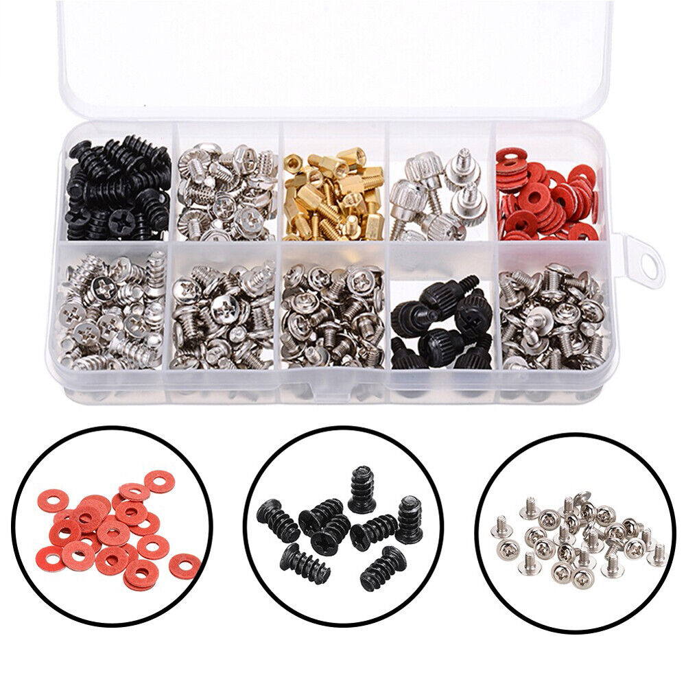 300PCS Motherboard CD-ROM Hard Disk Repair Tool Computer PC Screws Kit with Case