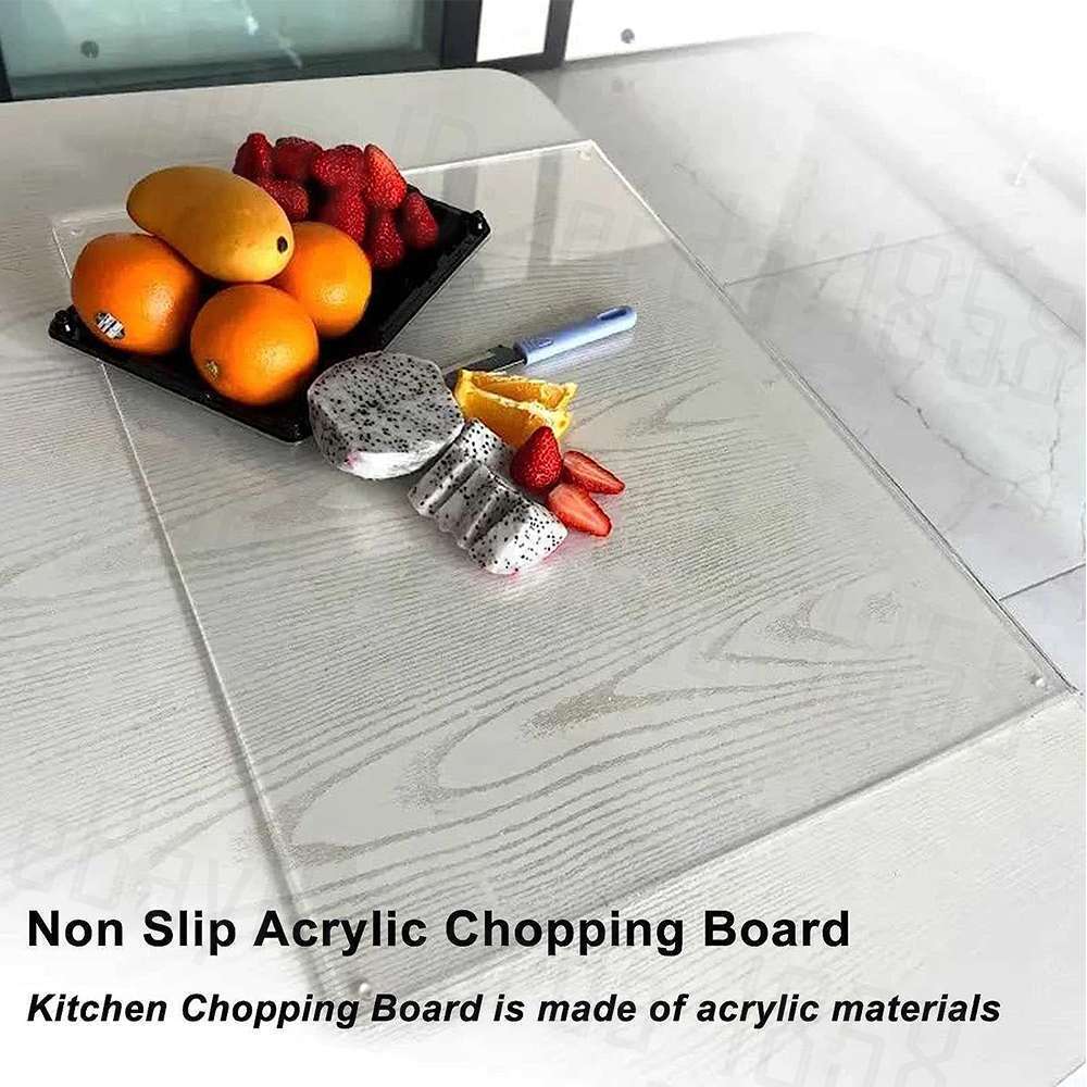 Kitchen Acrylic Cutting Boards Transparent Chopping Board Non Slip 45*35cm