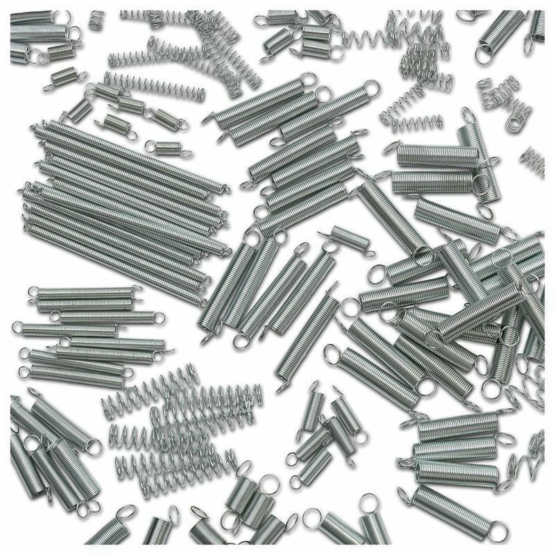 200pc Spring Assortment Set Zinc Plated Steel Compression & Extension Carburetor