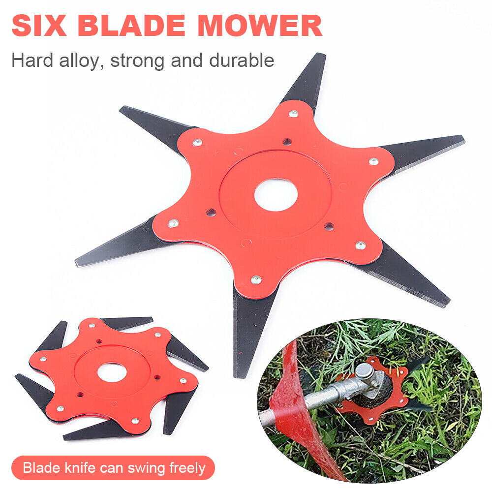 6 Teeth Grass Trimmer Brush Cutter Head Steel Garden Tools Strimmer Mower Blade