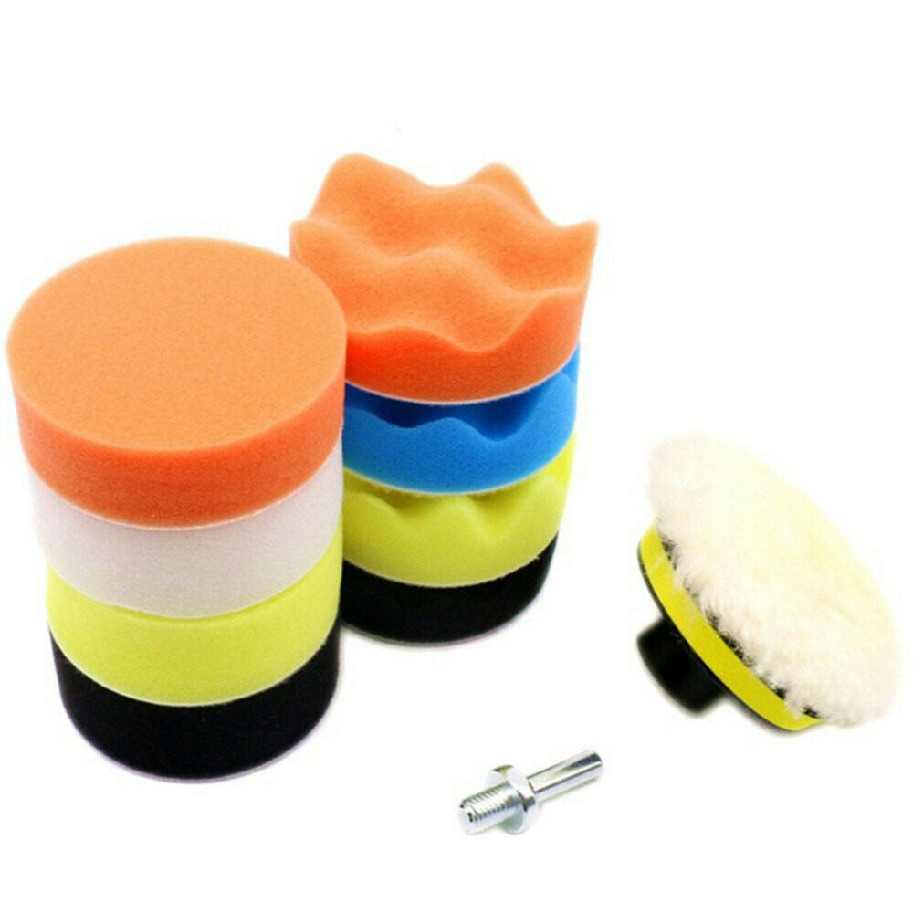 22Pcs 3inch Buffing Pads Sponge Woolen Waxing Buffing Pad Kit Drill Adapter